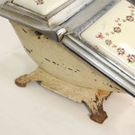 Антикварный эмалированный зольник с цветочным орнаментом 1900-х гг. 