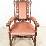Антикварное французское кресло с ажурной спинкой 1850-х гг.