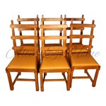 Комплект из 6-ти стульев светлого дуба со сквозными спинками 1940-х гг. 