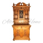 Антикварный французский буфет с витражной вставкой 1870-х гг. 