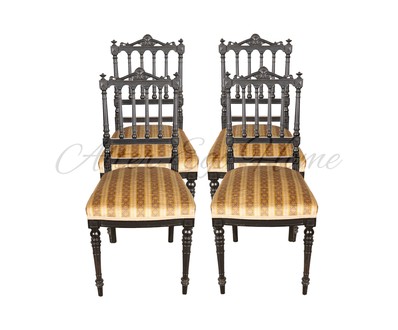Комплект антикварных стульев с ажурными спинками 1850-х гг.
