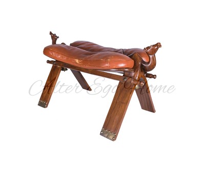 Винтажный французский табурет из ореха