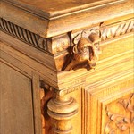 Антикварный французский буфет с витражной вставкой 1870-х гг. 