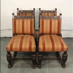 Комплект антикварных стульев с пышными сиденьями 1910-х гг. 