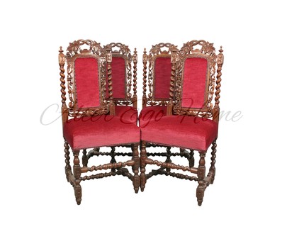 Комплект из 4-х антикварных стульев в стиле неоренессанс 1850-х гг. 