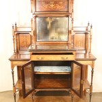 Антикварная викторианская витрина из палисандра 1870-х гг. 