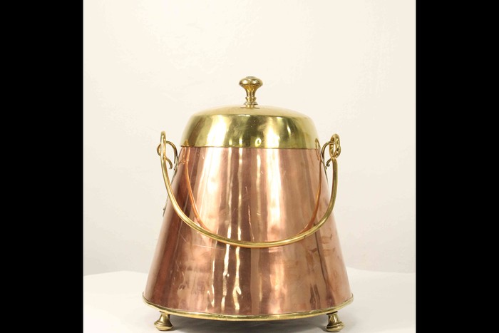 Антикварное декоративное ведро из комбинированного металла 1850-х гг. 