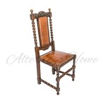 Старинный комплект кожаных стульев из Англии