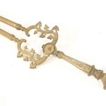 Комплект антикварных таганов и каминных аксессуаров из латуни 1870-х гг. 