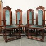 Антикварный комплект мебели в неоготическом стиле для столовой 1870-х гг.  