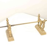 Комплект антикварных таганов и каминных аксессуаров из латуни 1870-х гг. 