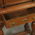 Антикварный шкаф с арочным резным убранством на высоких ножках 1860-х гг.  