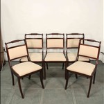 Комплект из 6-ти винтажных стульев для столовой из темной махагони 1950-х гг. 