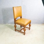Комплект антикварных стульев с кожаной обивкой 1890-х гг.