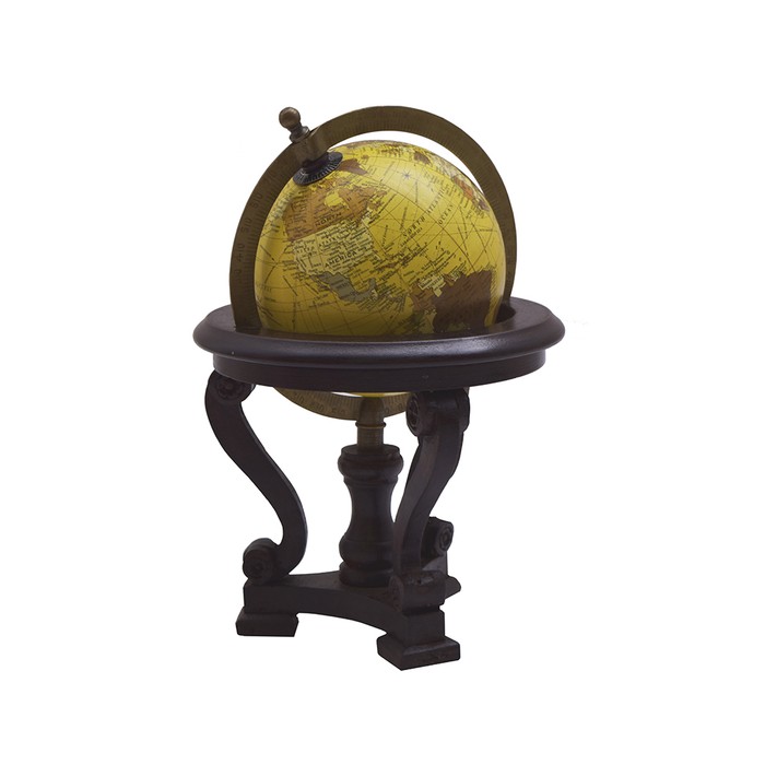Декоративный настольный глобус в деревянной оправе