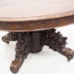 Антикварный дубовый стол с массивным подстольем 1850-х гг.