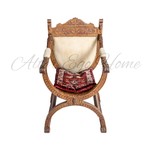Курульное кресло в эклектическом стиле с растительной резьбой