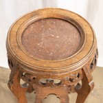 Антикварный столик из тика с мраморной столешницей 1910-гг. 