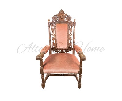 Антикварное французское кресло с ажурной спинкой 1850-х гг.