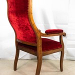 Антикварное кресло из ореха с мягкой обивкой 1850-х гг.