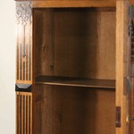 Антикварный шкаф с арочным резным убранством на высоких ножках 1860-х гг.  