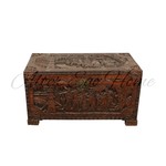 Антикварный китайский сундук с резными композициями 1910-х гг. 