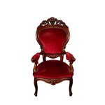 Антикварное кресло с массивным резным навершием в стиле неорококо 1850-х гг. 