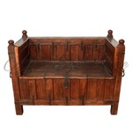 Антикварная скамья из тика в колониальном стиле 1850-х гг. 