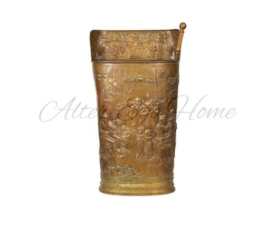 Антикварное ведро для золы (зольник) из латуни 1900-х гг. 