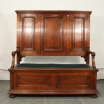 Антикварная скамья с высокой спинкой 1870-х гг. 