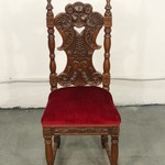 Антикварный резной стул с антропоморфным маскароном 1850-х гг. 