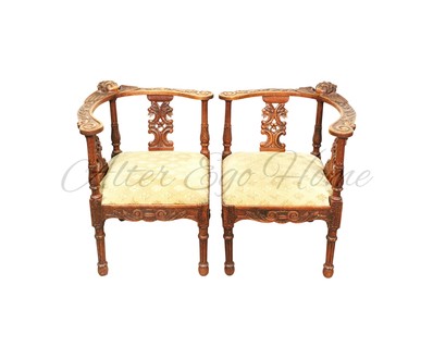 Пара антикварных кабинетных кресел 1840-х гг. 