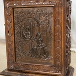 Антикварный шкафчик с резными композициями 1850-х гг.