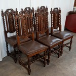 Комплект из 6-ти антикварных стульев с резными спинками 1850-х гг. 