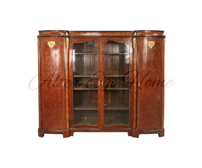 Антикварный книжный шкаф с наборным фасадом дверец 1860-х гг. 