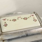 Антикварный эмалированный зольник с цветочным орнаментом 1900-х гг. 