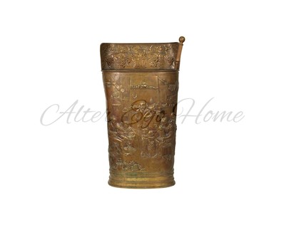 Антикварное ведро для золы (зольник) из латуни 1900-х гг. 