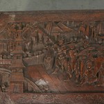 Антикварный китайский сундук с резными композициями 1910-х гг. 