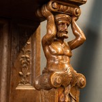 Антикварный шкаф в стиле неоренессанс с резными гермами 1830-х гг. 