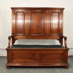 Антикварная скамья с высокой спинкой 1870-х гг. 