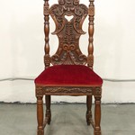 Антикварный резной стул с антропоморфным маскароном 1850-х гг. 