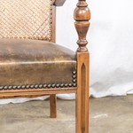 Комплект из 4-х антикварных буковых кресел со спинкой из ротанга 1920-х гг. 