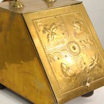 Антикварное латунное ведро для золы (зольник) с совочком 1900-х гг. 