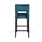 Барный стул в стиле лофт с синей обивкой