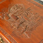 Антикварный китайский сундук с резными композициями 1910-х гг. 