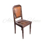 Комплект старинных дубовых стульев с кожаной обивкой