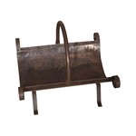 Старинная металлическая дровница для камина