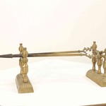 Комплект антикварных таганов и каминных аксессуаров из латуни 1870-х гг. 