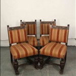 Комплект антикварных стульев с пышными сиденьями 1910-х гг. 