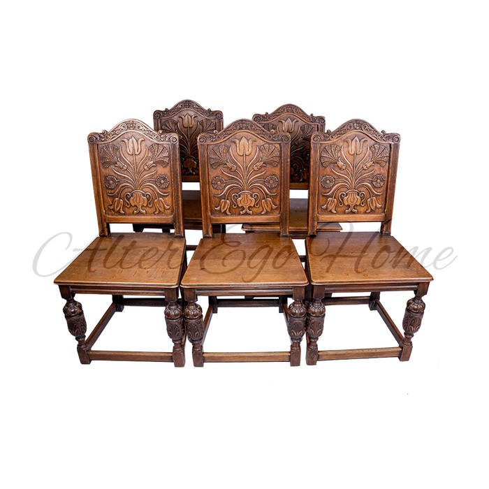 Старинный английский комплект стульев
